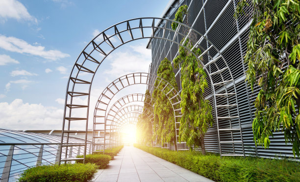 办公园区的拱门隧道图片下载