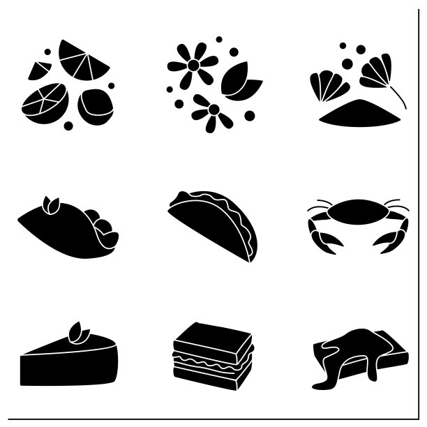 食物趋势字形图标设置图片下载