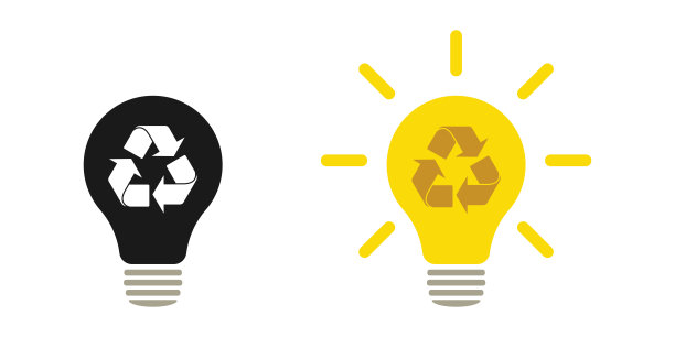 灯的图标集。灯来自自然替代能源。平的风格。图片下载