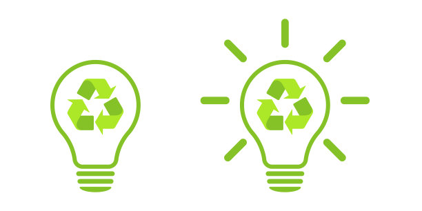 灯的图标集。灯来自自然替代能源。平的风格。图片下载