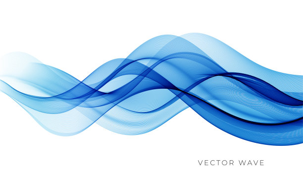 矢量抽象的彩色流动波浪线孤立在白色背景上。婚礼请柬、贺卡的设计元素图片下载