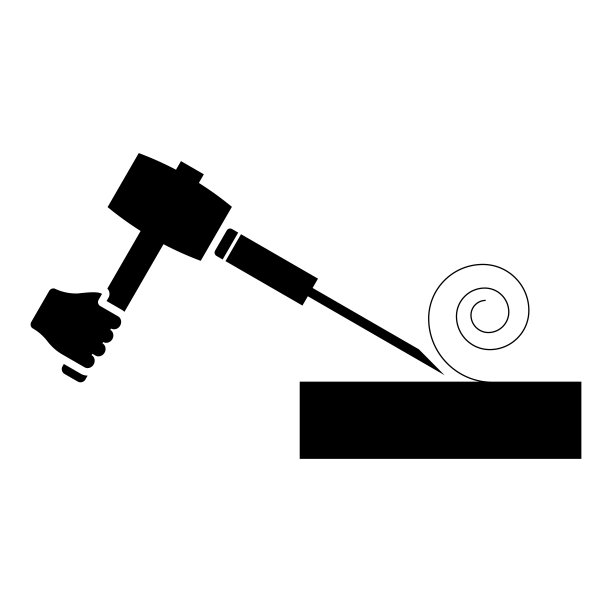 木锤与凿使用处理表面刨花使用手臂木工工具车间刨图标黑色矢量插图平面风格图像图片下载