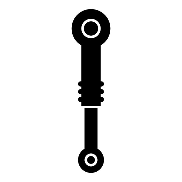 减震器悬挂图标黑色矢量插图平面风格图像图片下载