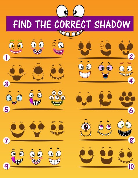 孩子们用怪物的脸进行影子比赛图片下载