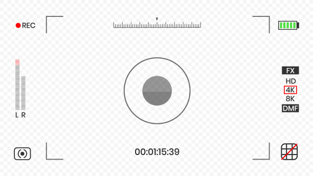 相机取景器视频或照片框记录器平面风格设计矢量插图。图片下载