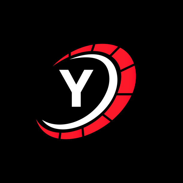 跑车标志上的字母Y速度概念。汽车汽车模板汽车服务，汽车修理与速度计Y字母标志设计图片下载