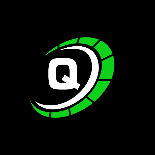 跑车标志上的字母Q速度概念。汽车汽车模板汽车服务，汽车修理与速度计Q字母标志设计图片下载