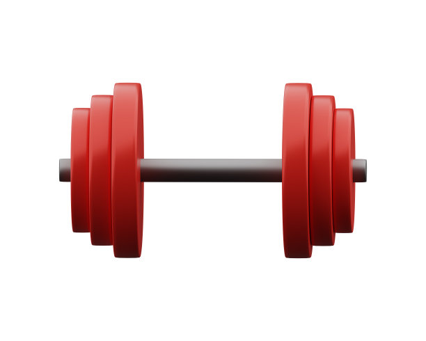 哑铃孤立在白色。三维哑铃插图孤立在白色。图片下载