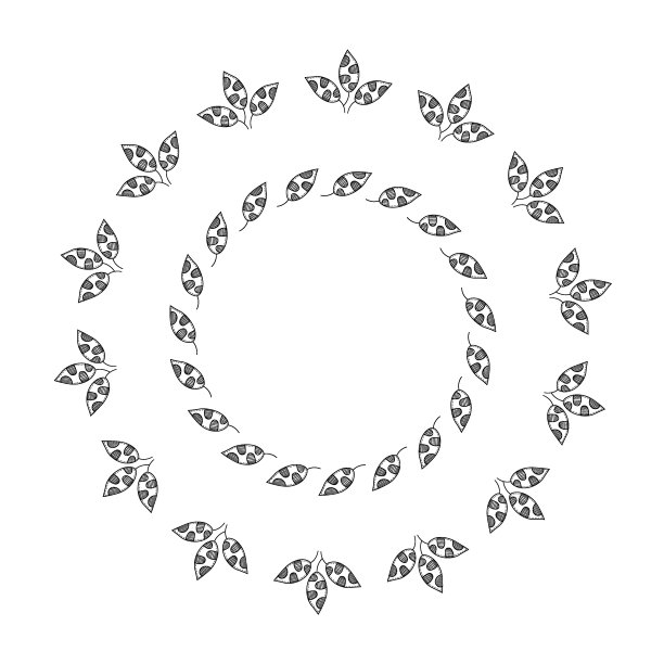 矢量手绘春天花环孤立在白色背景。图片下载