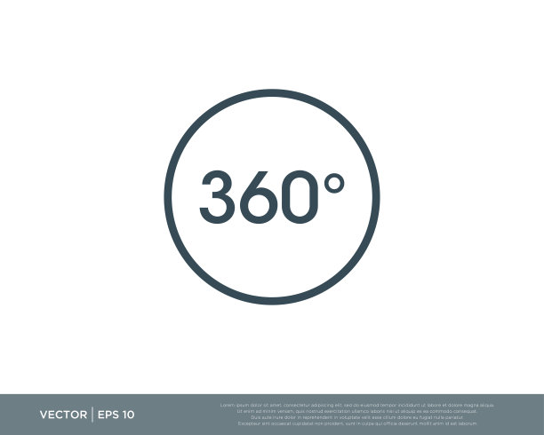 360度相机圆圈标志矢量设计编辑可调整大小EPS 10图片下载