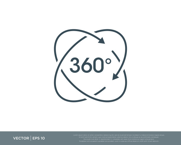 360度相机圆圈标志矢量设计编辑可调整大小EPS 10图片下载