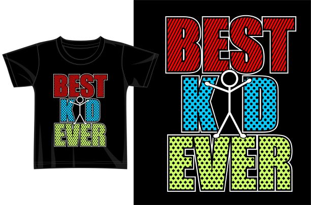 儿童t恤设计图形矢量插图图片下载