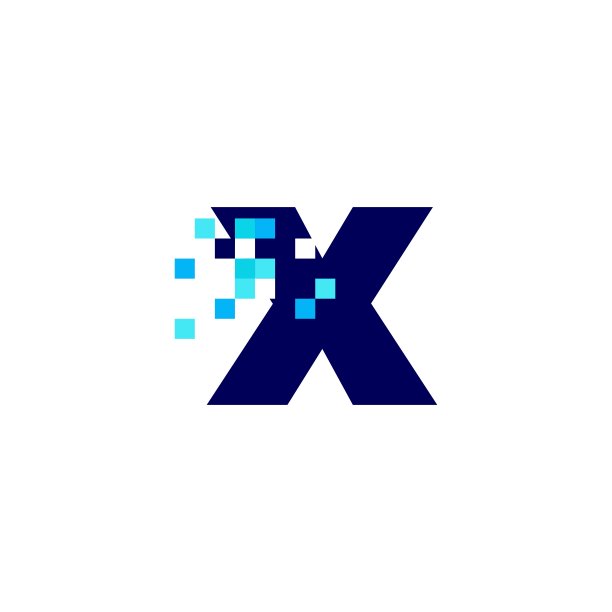X字母小写像素标记数字8位矢量图标插图图片下载