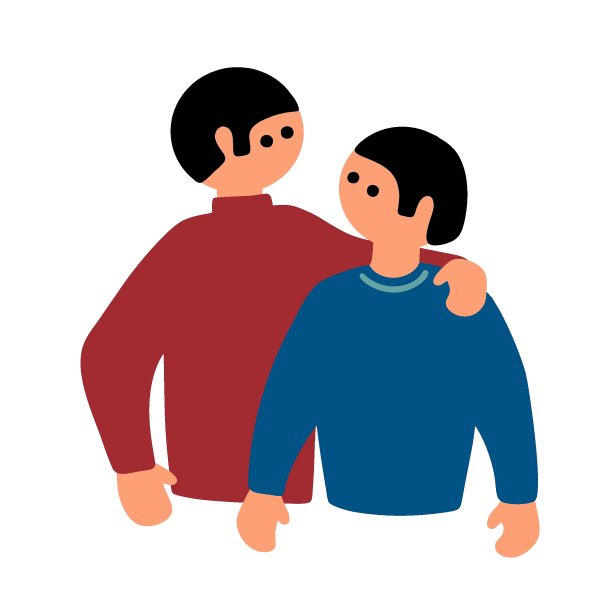 两名男性被隔离在白色背景下。向量插图的兄弟在简单的卡通风格。图片下载