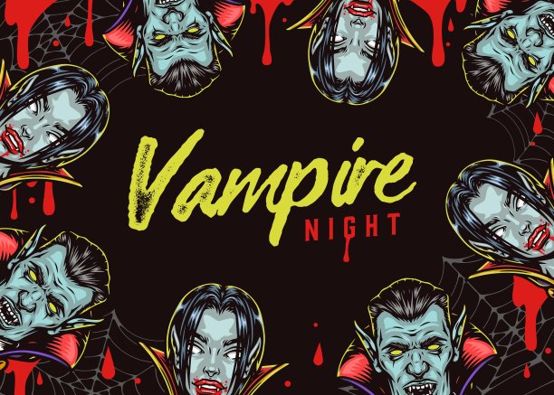 万圣节派对复古色彩模板图片下载