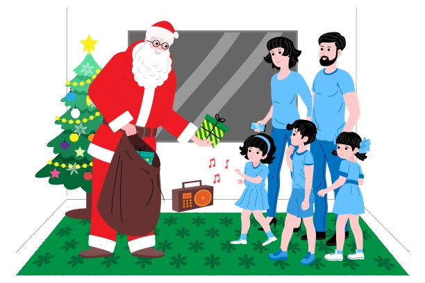 圣诞节和新年矢量插图图片下载