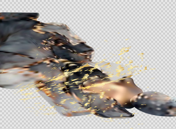 唯美的液体大理石帆布绘画背景与金色闪光飞溅。图片下载