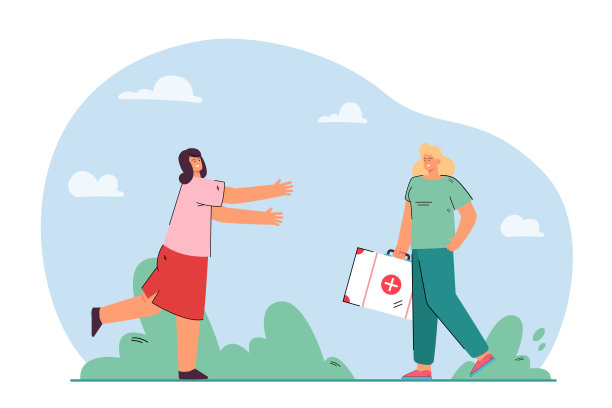 快乐的女人跑去见医生图片下载