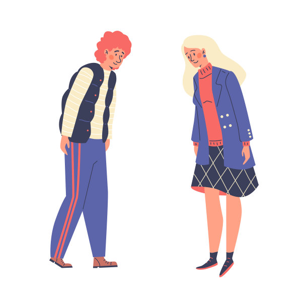 人们在大流行期间互相问候，平面矢量插图隔离。图片下载