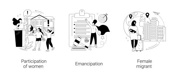 性别平等抽象概念矢量插图。图片下载