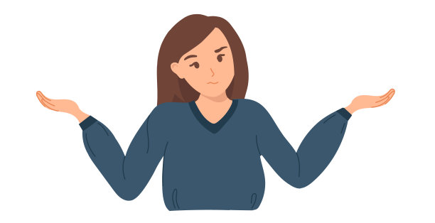 小女孩难以置信地张开双手。矢量插图的一个商人或学生孤立在一个白色的背景图片下载