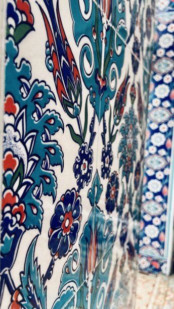 蓝绿色奥斯曼图案图片下载