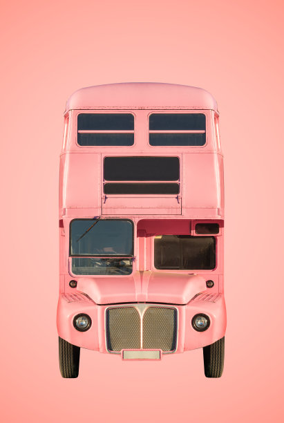 粉色双层巴士图片下载