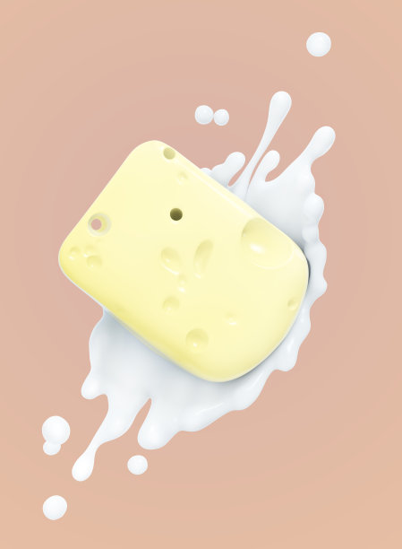 三角形的山羊牛奶奶酪三维渲染图片下载