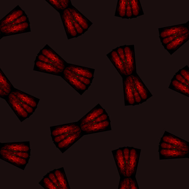 无缝模式与红色和黑色弓在深棕色背景。图片下载