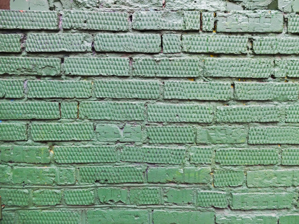 有纹理的绿色砖墙图片下载
