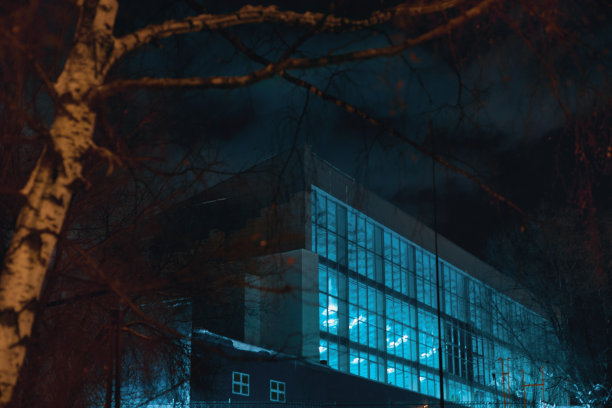 冬天傍晚的城市街道图片下载