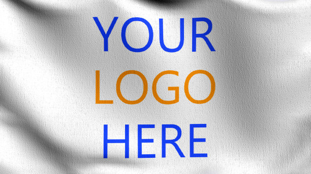 你的标志在风中飘扬。波形标志的三维渲染图。模型设计。空间图片下载