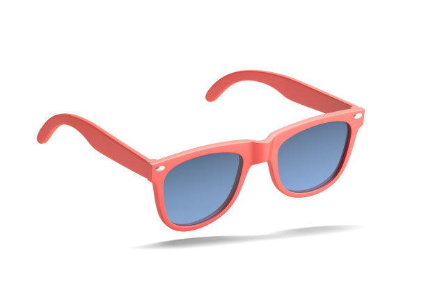 白色背景下的红色太阳镜图片下载
