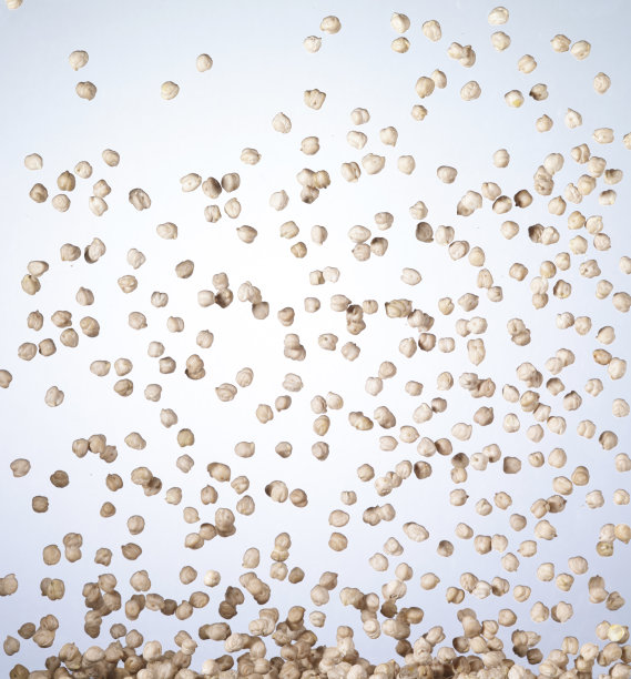 一堆干燥的黄色豌豆孤立在白色的背景图片下载