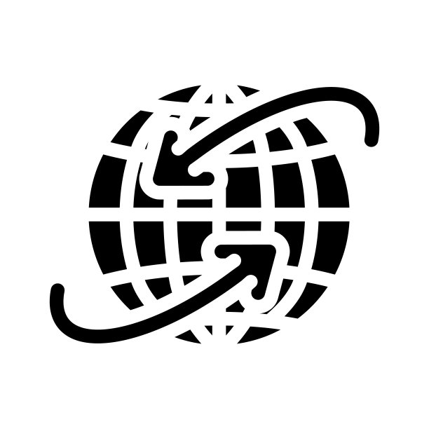 国际公司全球化箭头标志字形图标矢量图图片下载