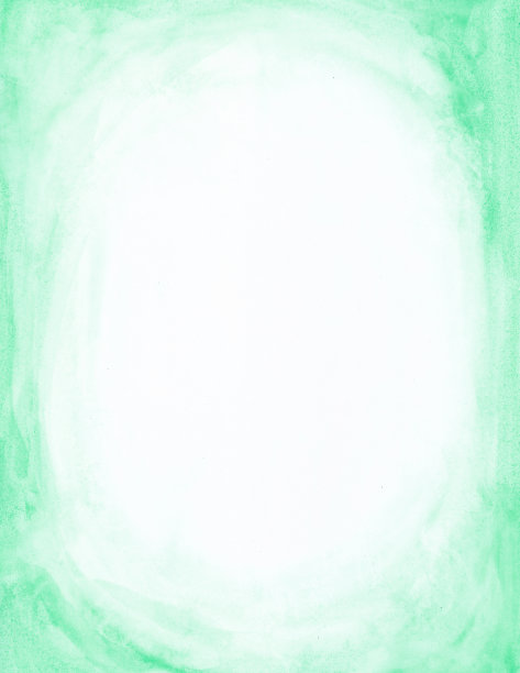 绿色水彩背景与白色的空间在中心。绿色和白色抽象模板。为您的设计手绘框架。绿色渐变背景。水彩的插图。图片下载