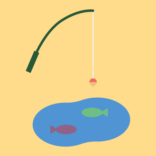 简单和可爱的钓鱼剪辑艺术图片下载