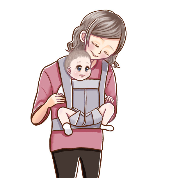 微笑的婴儿被抱在婴儿车里;向前面临图片下载