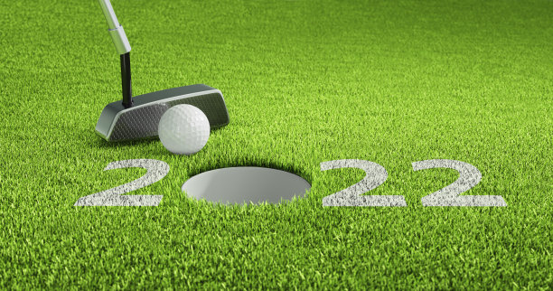高尔夫动机-草地背景上的2022数字图片下载