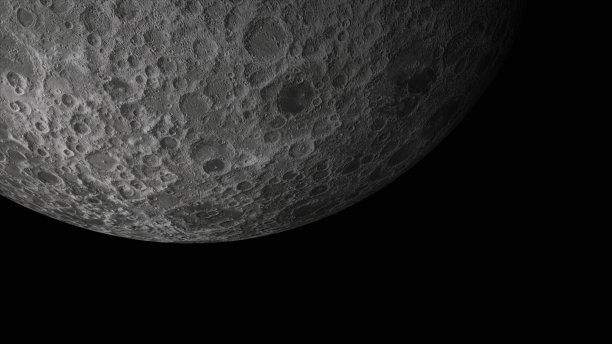 概念2-P1现实的月球风景从太空与小行星撞击陨石坑图片下载