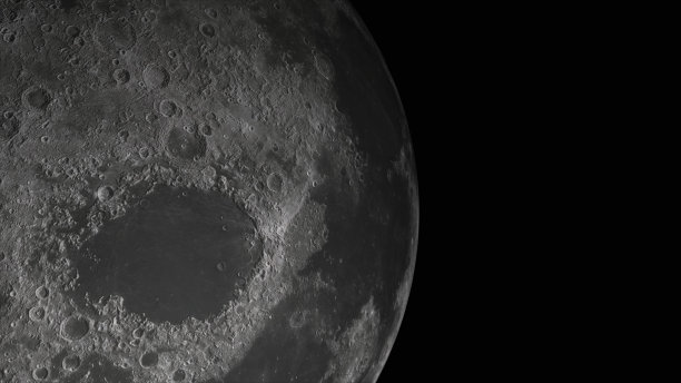 概念2-P1现实的月球风景从太空与小行星撞击陨石坑图片下载