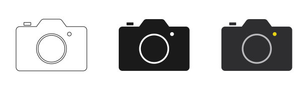 相机的图标集。平的风格。插图。图片下载