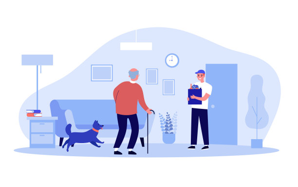 志愿者为老年男人运送食品杂货图片下载