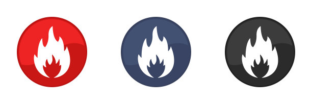 火图标设置在白色背景上。插图图片下载