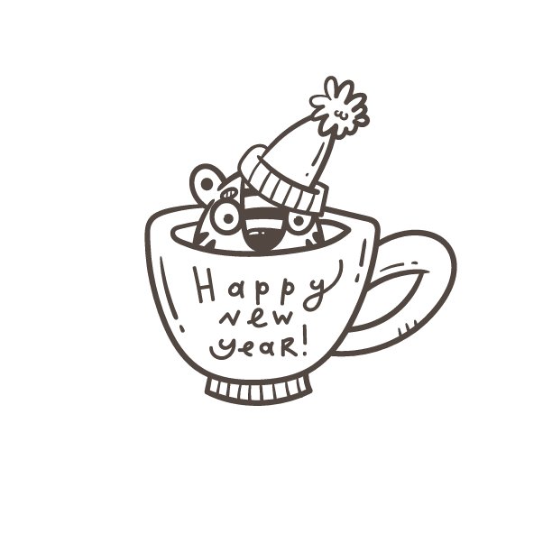 贺岁卡上有老虎。农历的象征。向量节日的海报。有趣的动物。图片下载