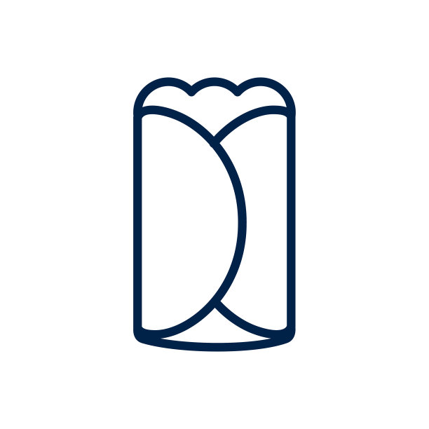 墨西哥卷图标标志模板孤立的白色背景。图片下载