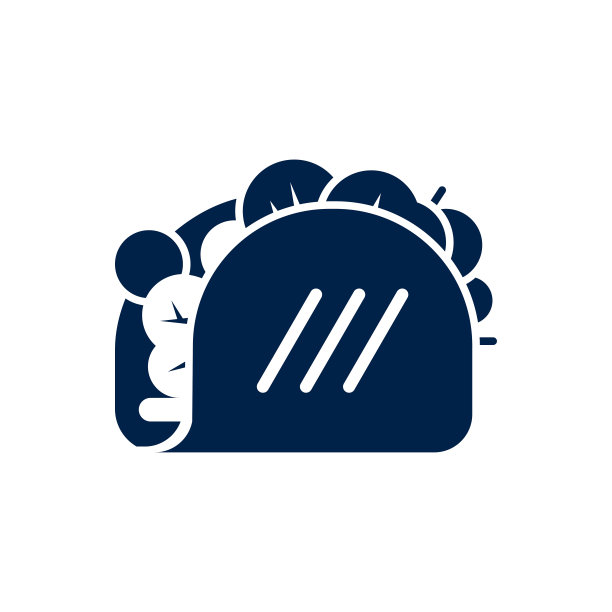 塔可图标标志模板孤立的白色背景。图片下载