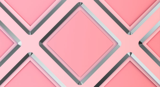 粉红色背景与金属型材。图片下载