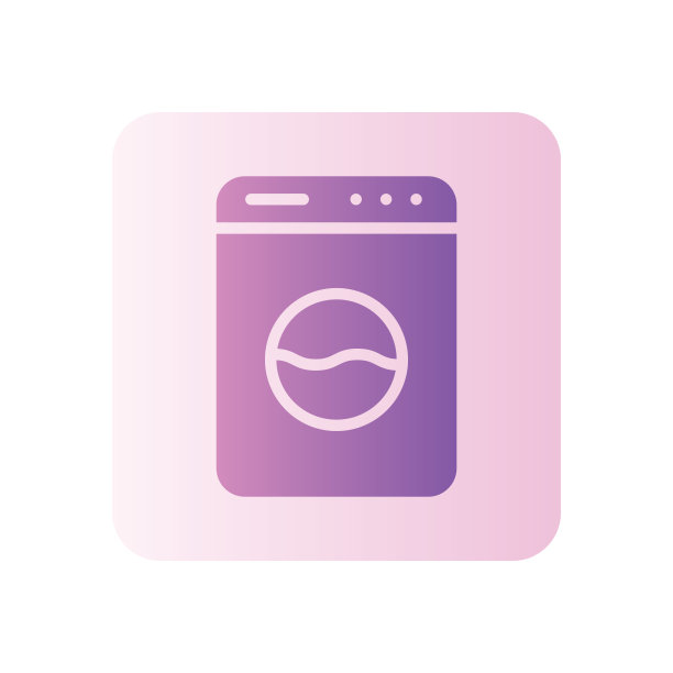 洗衣机的渐变图标隔离在白色背景上图片下载