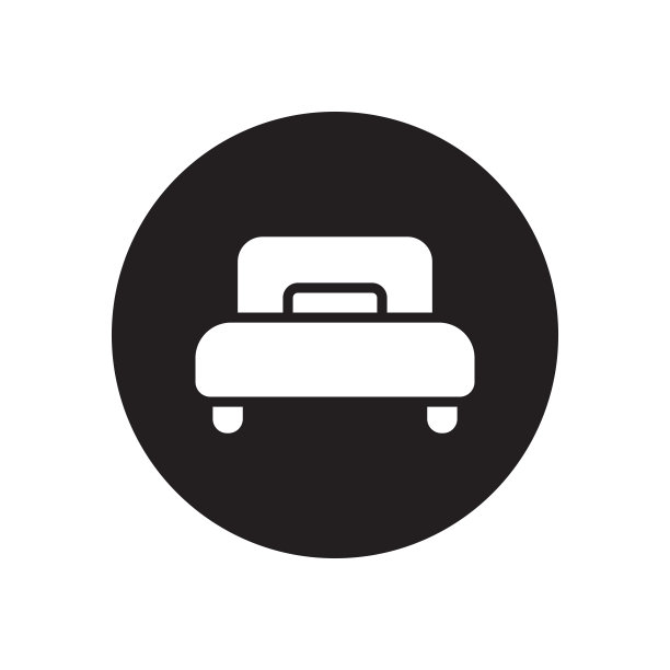 单一床字形图标孤立在白色背景图片下载